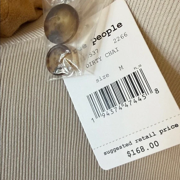 Free People Charly Blazer Dirty Chai Double Button NWT Size M - Picture 5 of 6